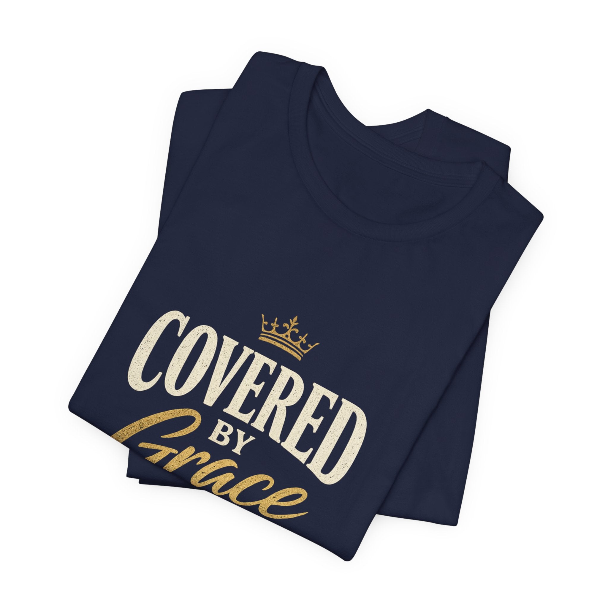 Covered Grace T-Shirt — Christian Faith Tee with 'Covered in Grace' Scripture Design