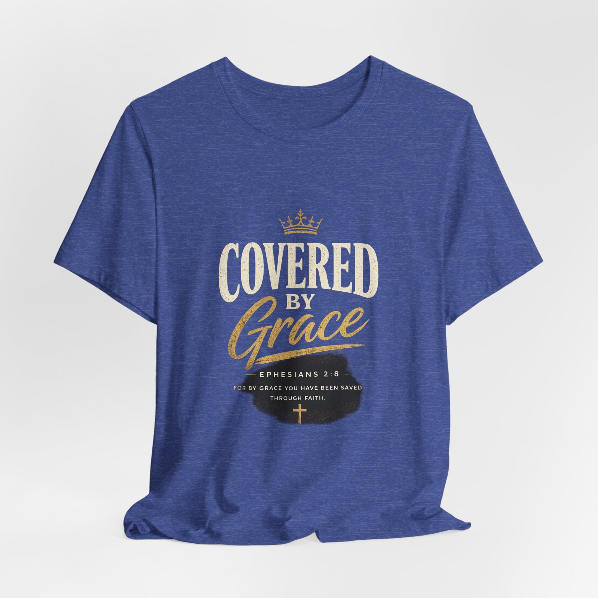 Covered Grace T-Shirt — Christian Faith Tee with 'Covered in Grace' Scripture Design