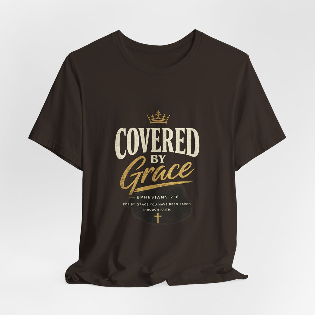 Covered Grace T-Shirt — Christian Faith Tee with 'Covered in Grace' Scripture Design