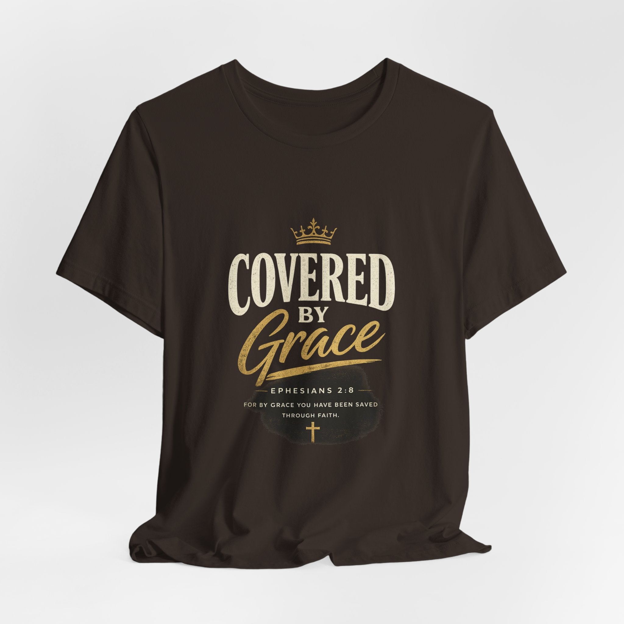 Covered Grace T-Shirt — Christian Faith Tee with 'Covered in Grace' Scripture Design