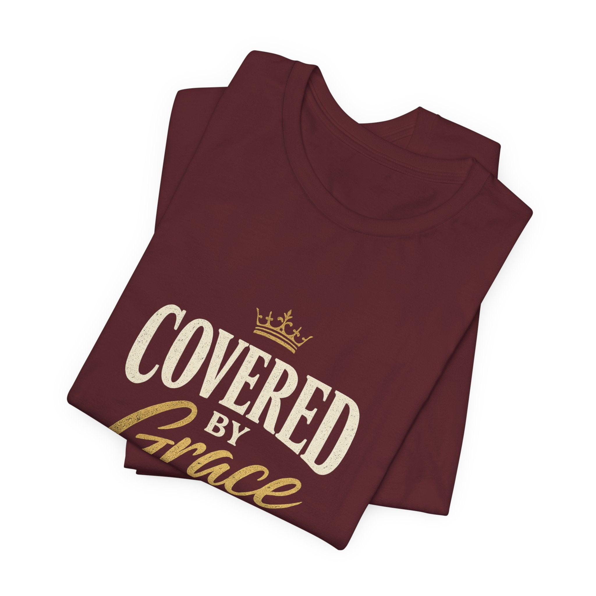 Covered Grace T-Shirt — Christian Faith Tee with 'Covered in Grace' Scripture Design