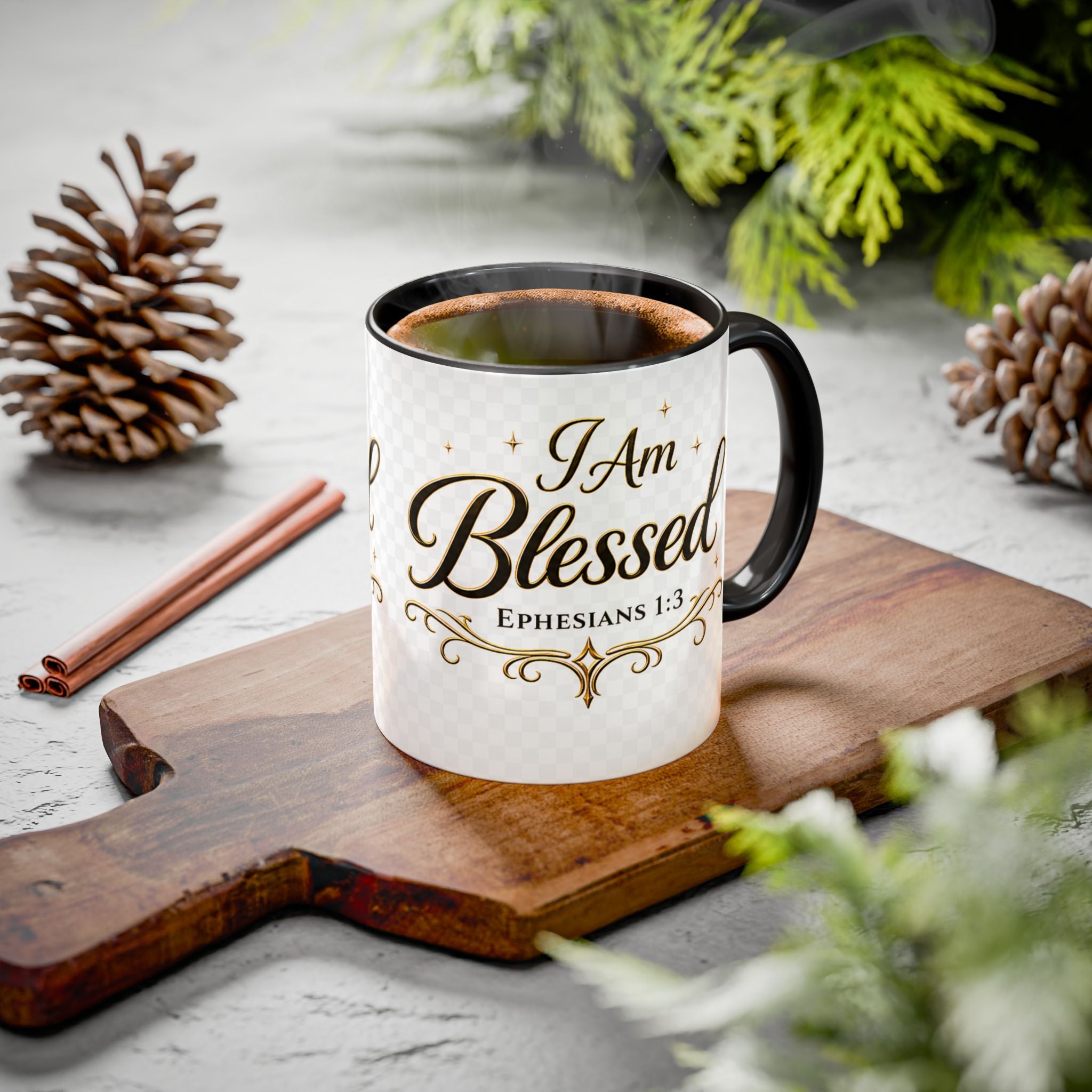 I Am Blessed Coffee Mug — Christian Inspirational Scripture Ephesians 1:3 (11oz & 15oz)