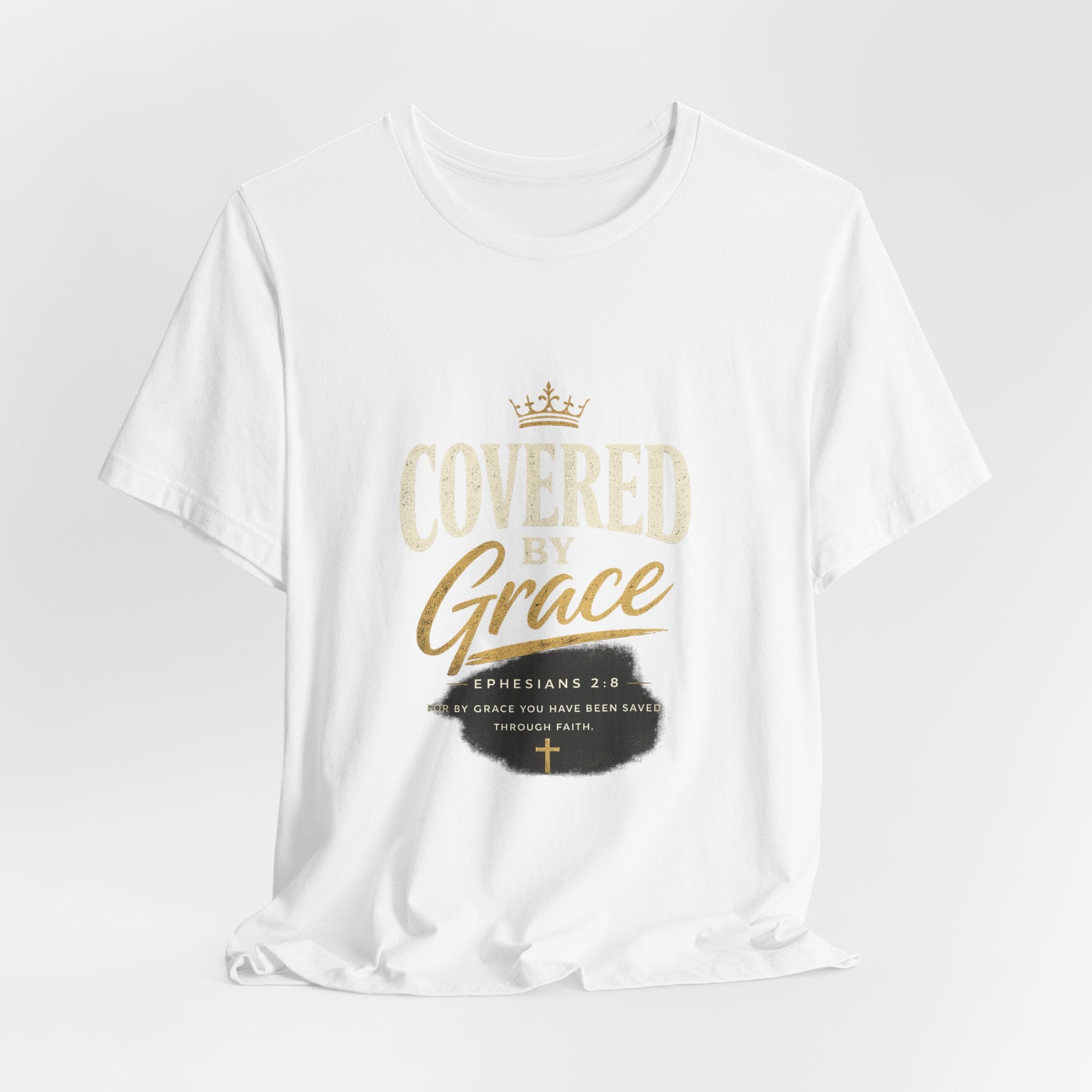 Covered Grace T-Shirt — Christian Faith Tee with 'Covered in Grace' Scripture Design