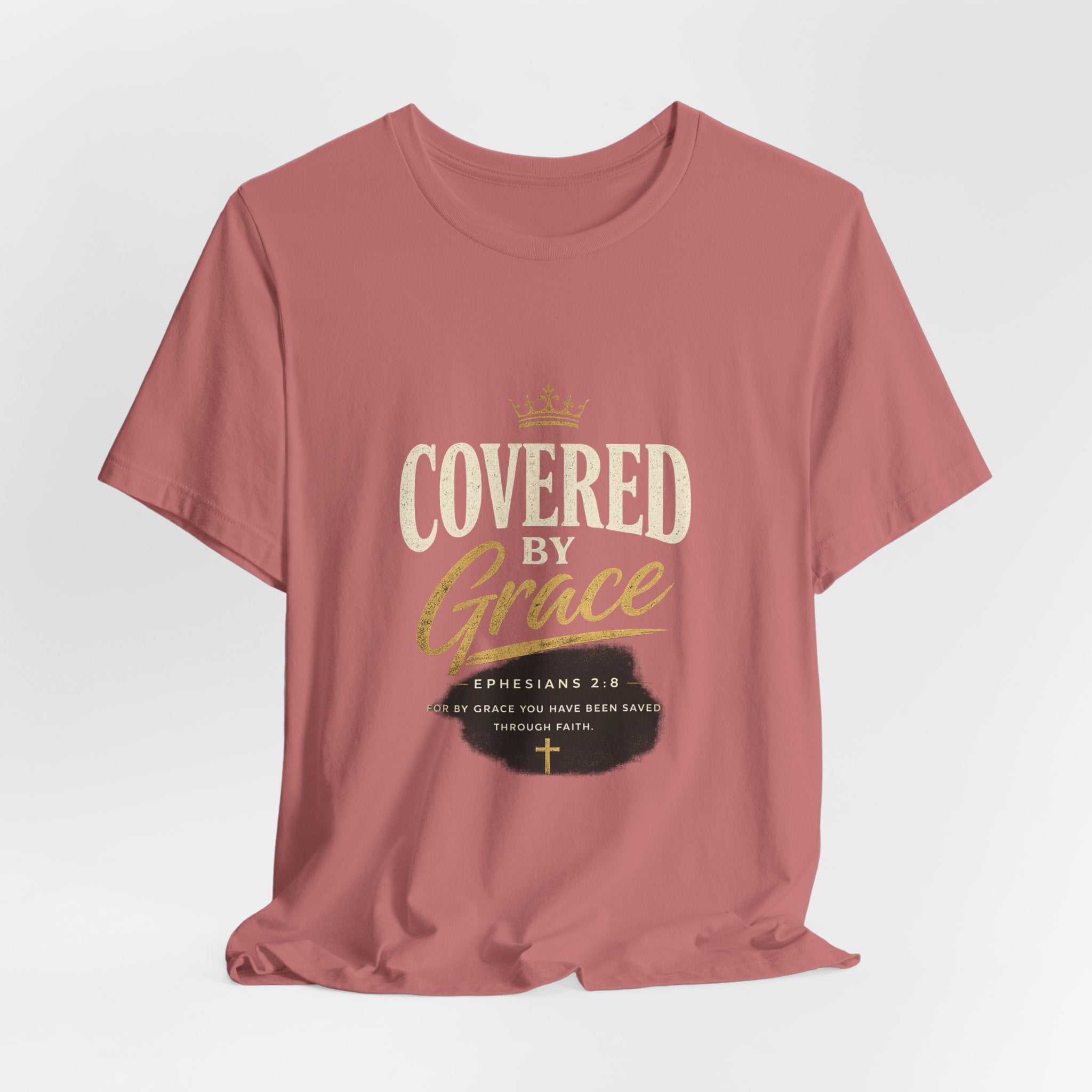 Covered Grace T-Shirt — Christian Faith Tee with 'Covered in Grace' Scripture Design