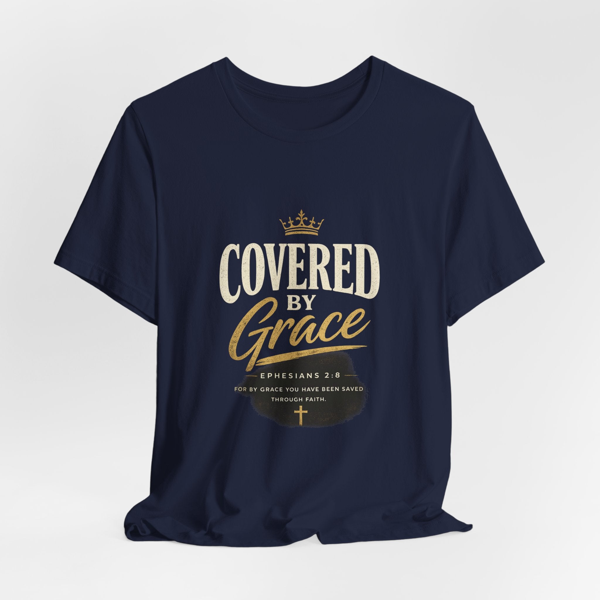 Covered Grace T-Shirt — Christian Faith Tee with 'Covered in Grace' Scripture Design