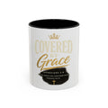Covered By Grace Ceramic Coffee Mug — Ephesians 2:8 Inspirational Gift