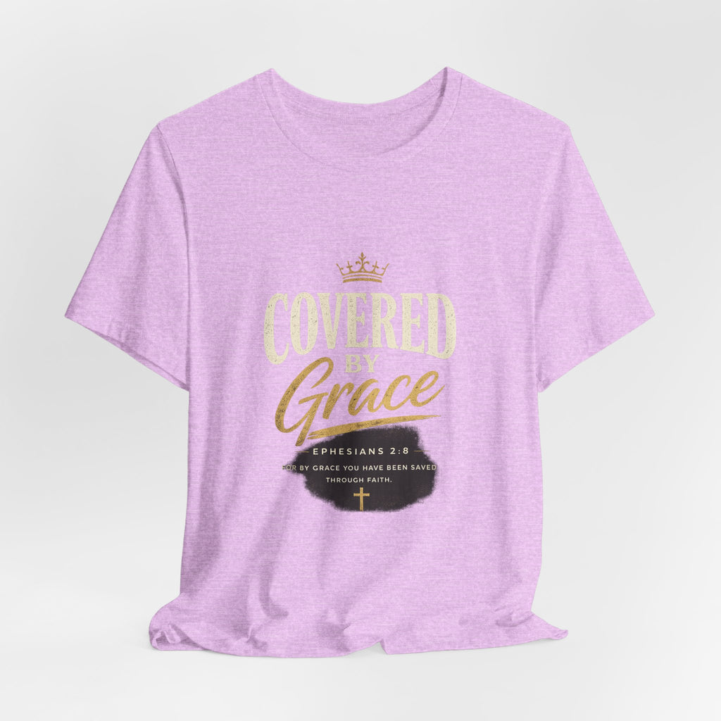Covered Grace T-Shirt — Christian Faith Tee with 'Covered in Grace' Scripture Design