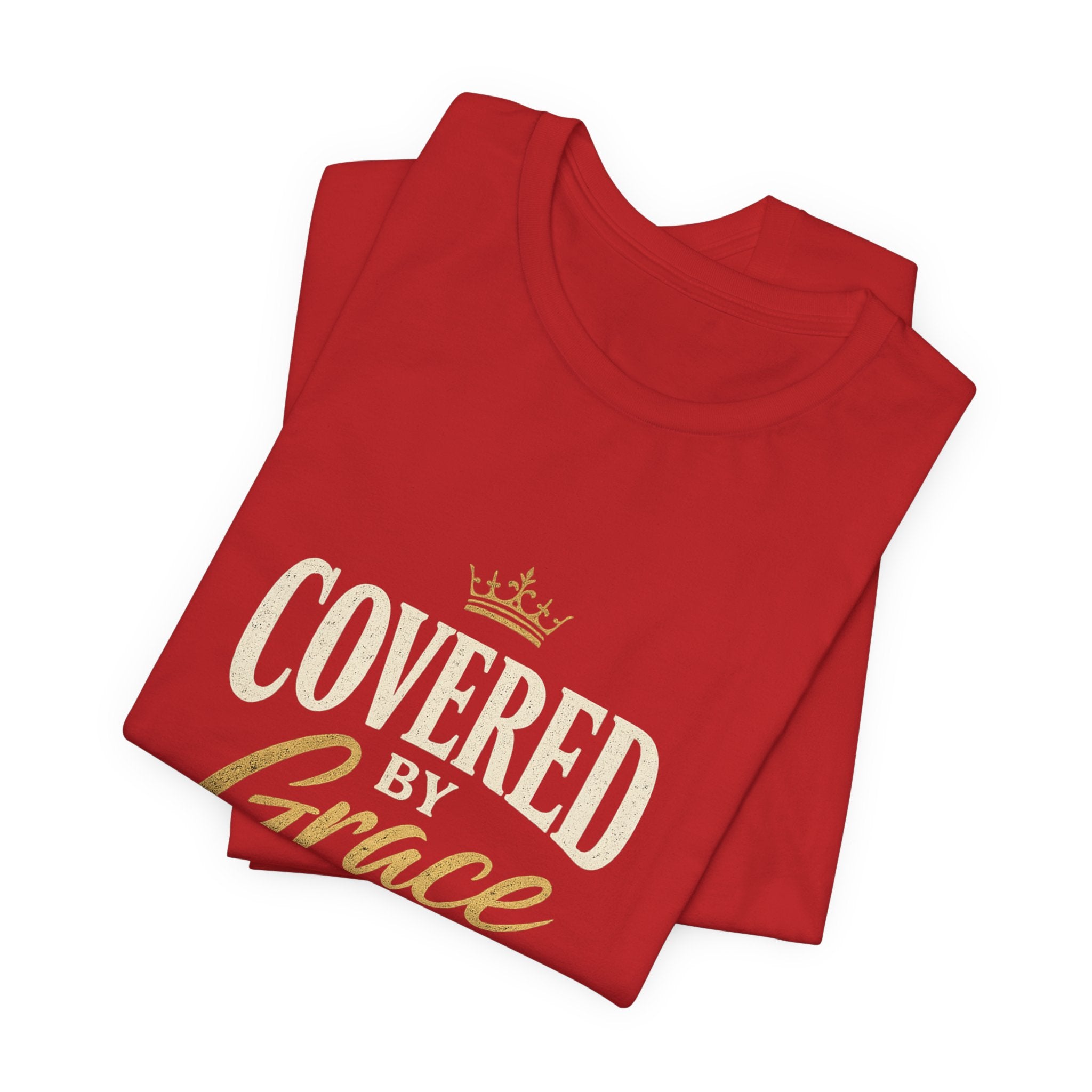 Covered Grace T-Shirt — Christian Faith Tee with 'Covered in Grace' Scripture Design